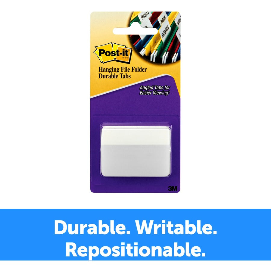 Angled Color Bar Tabs, 1/5-Cut, White, 2" Wide, 50/Pack