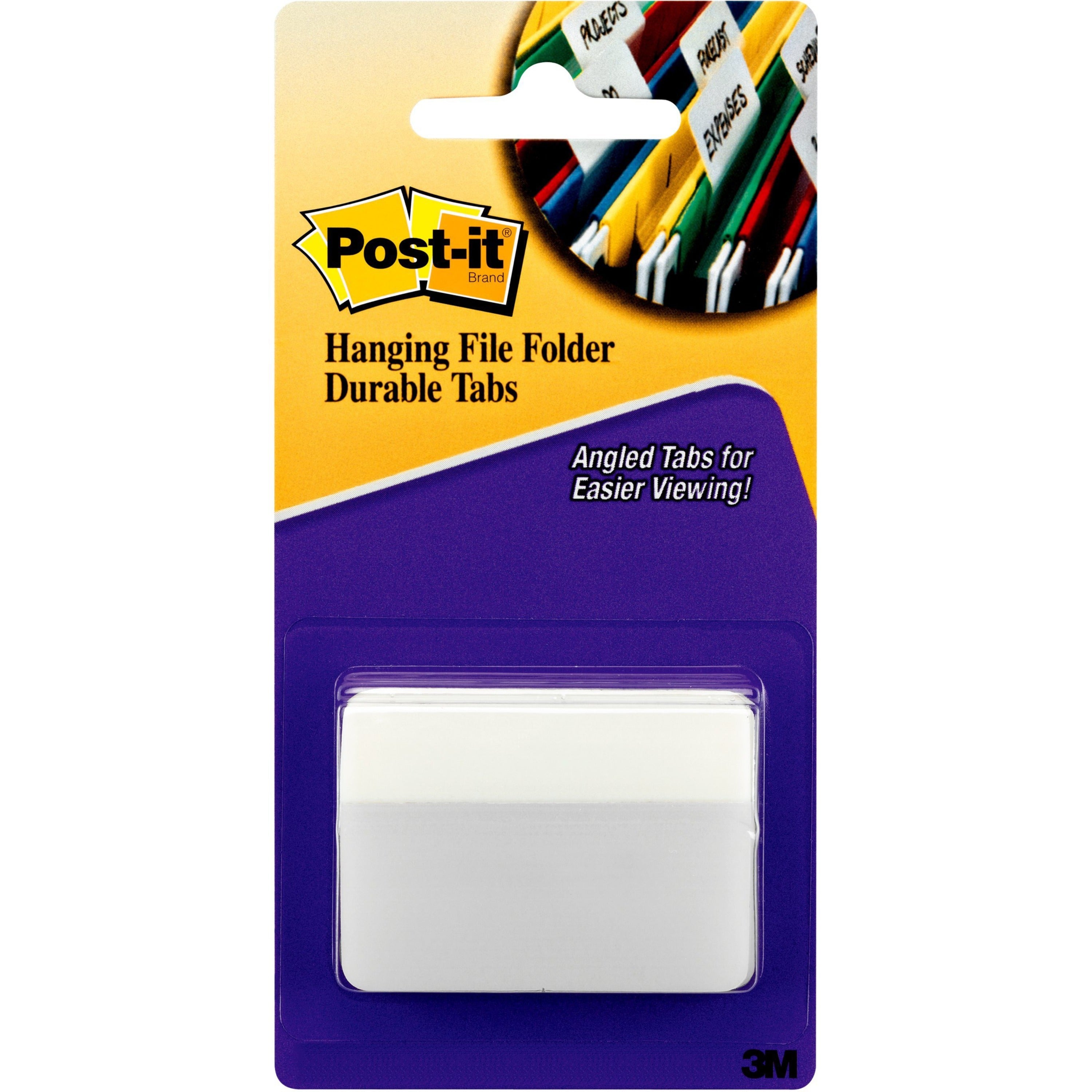 Angled Color Bar Tabs, 1/5-Cut, White, 2" Wide, 50/Pack