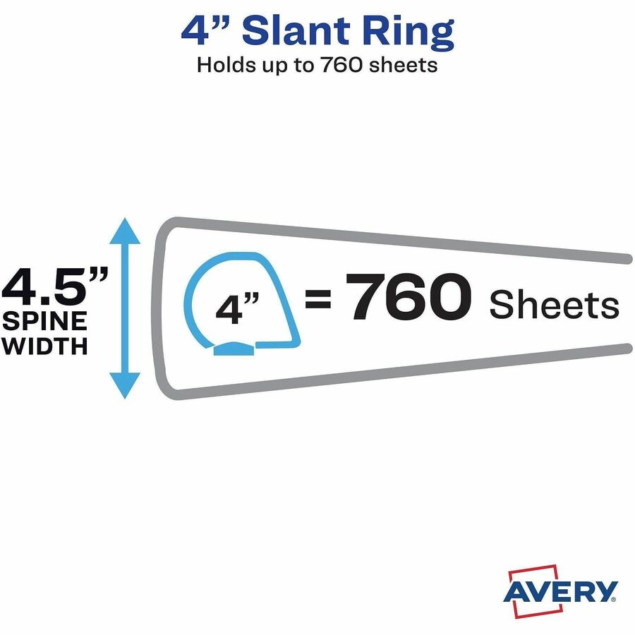 TouchGuard Protection Heavy-Duty View Binders with Slant Rings, 3 Rings, 4" Capacity, 11 x 8.5, White