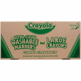 Crayon and Ultra-Clean Washable Marker Classpack, 8 Colors, 128 Each Crayons/Markers, 256/Box