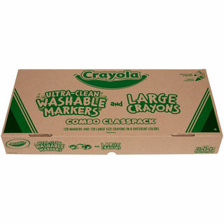 Crayon and Ultra-Clean Washable Marker Classpack, 8 Colors, 128 Each Crayons/Markers, 256/Box