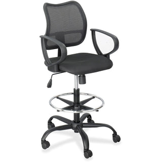 Vue Series Mesh Extended-Height Chair, Supports Up to 250 lb, 23" to 33" Seat Height, Black Fabric