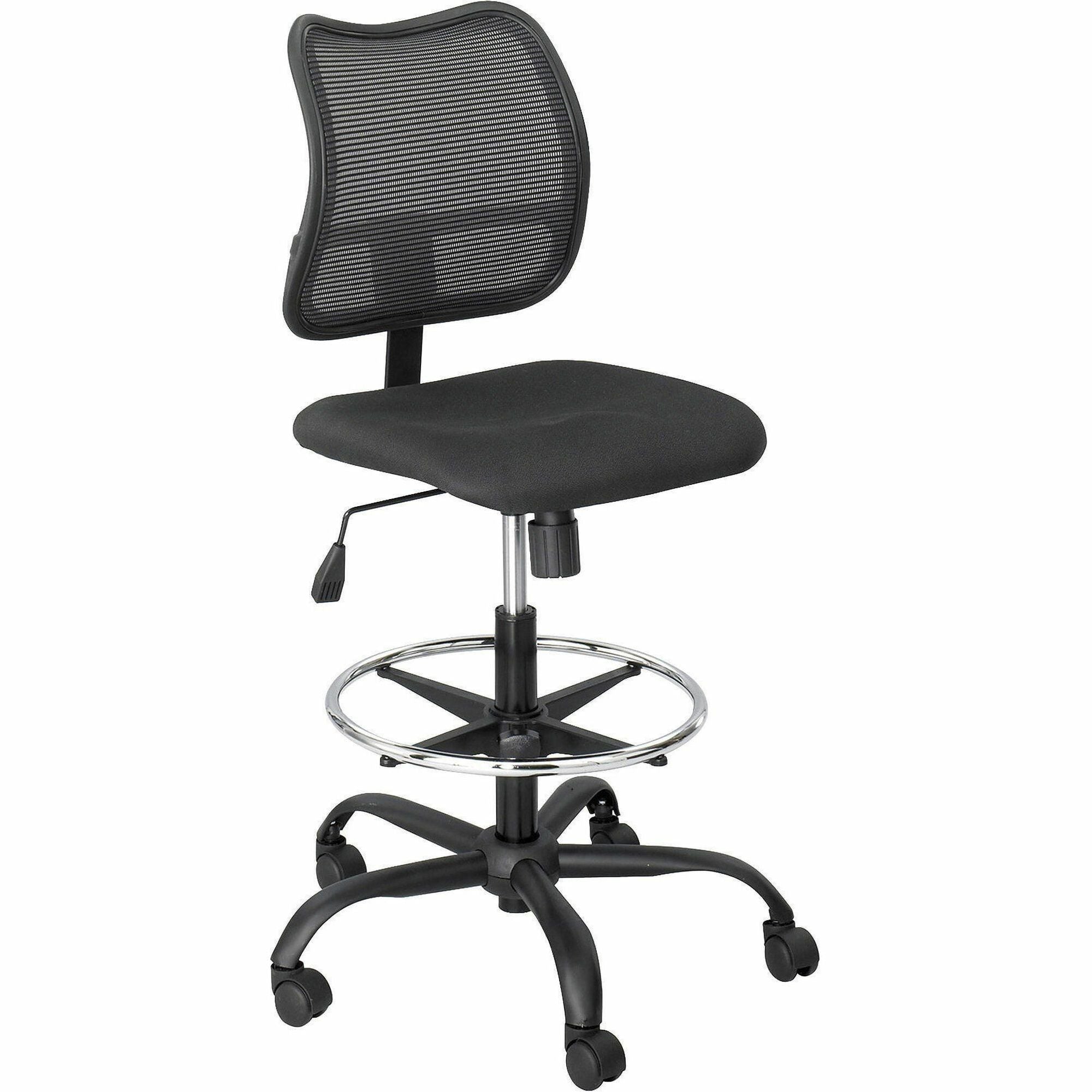 Vue Series Mesh Extended-Height Chair, Supports Up to 250 lb, 23" to 33" Seat Height, Black Fabric