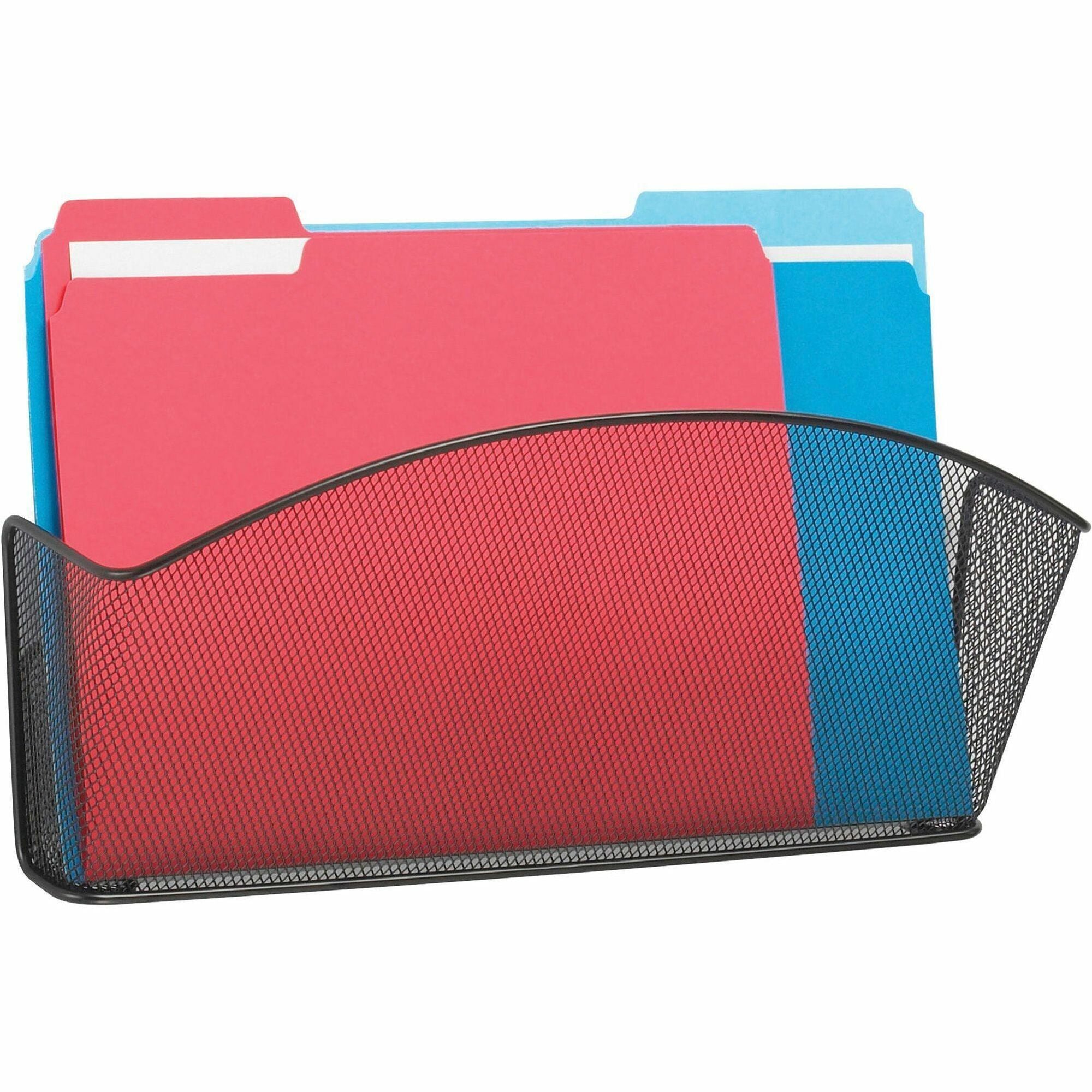 Onyx Mesh Wall Pockets, Legal Size, Black 15" x 3" x 9", Black