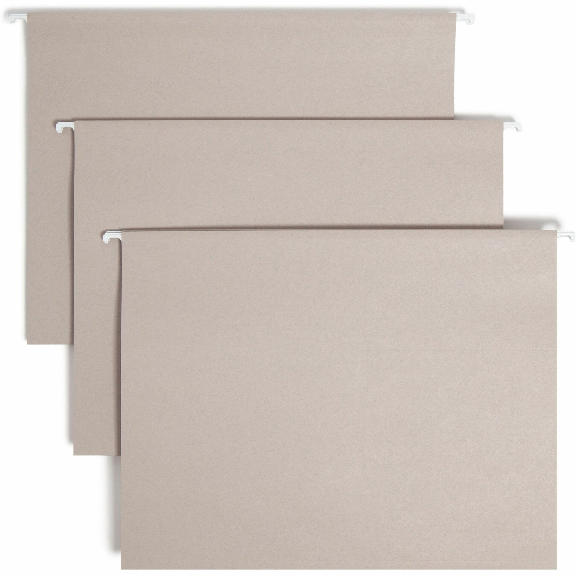 TUFF Hanging Folders with Easy Slide Tab, Letter Size, 1/3-Cut Tabs, Steel Gray, 18/Box