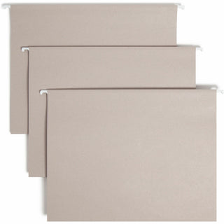 TUFF Hanging Folders with Easy Slide Tab, Letter Size, 1/3-Cut Tabs, Steel Gray, 18/Box