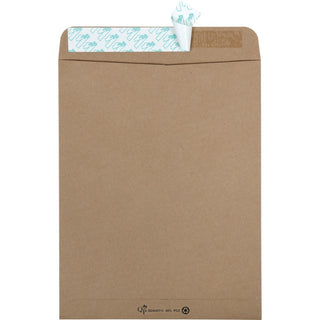 Recycled Brown Kraft Redi-Strip Envelope, #10 1/2, Cheese Blade Flap, Redi-Strip Closure, 9 x 12, Brown Kraft, 100/Box