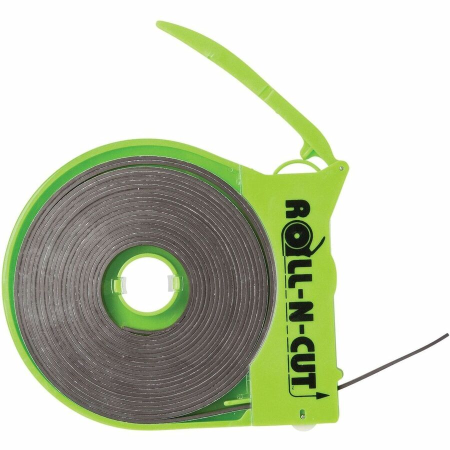 Zeus Magnetic Tape with Self-Cutting Dispenser - 15 ft Length x 0.50" Width - Dispenser Included - For Calendar, Mount Picture/Poster - 1 / Roll - Black