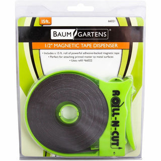 Zeus Magnetic Tape with Self-Cutting Dispenser - 15 ft Length x 0.50" Width - Dispenser Included - For Calendar, Mount Picture/Poster - 1 / Roll - Black