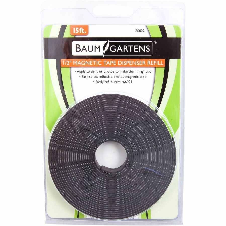 Zeus Magnetic Tape Refill - 15 ft Length x 0.50" Width - For Calendar, Mount Picture/Poster, Metal - 1 / Roll - Black