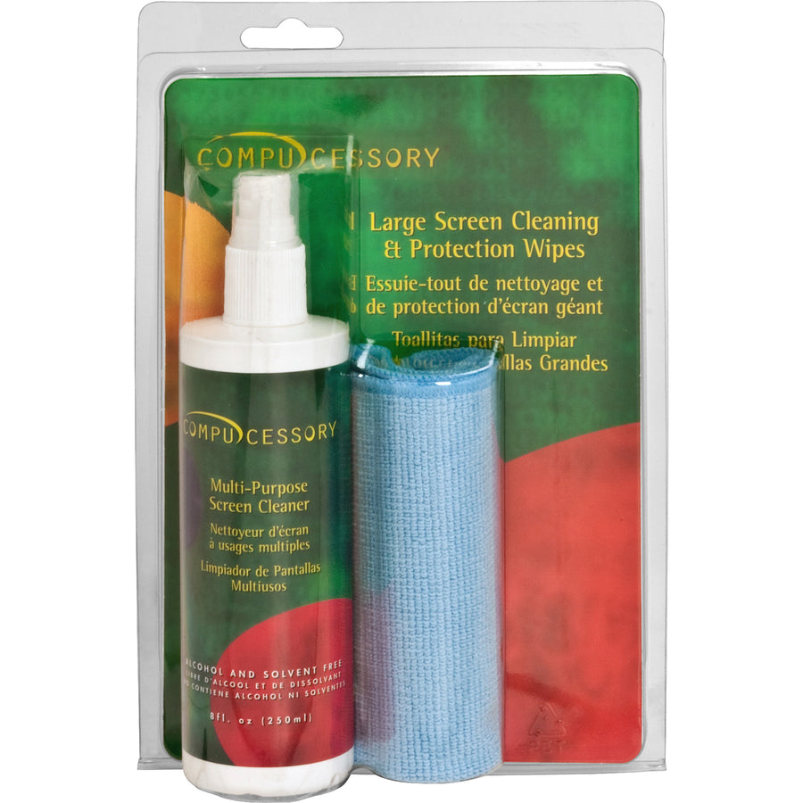 compucessory-lcd-plasma-screen-cleaner-with-cloth-for-display-screen-8-fl-oz-alcohol-free-1-kit-green_ccs56268 - 2