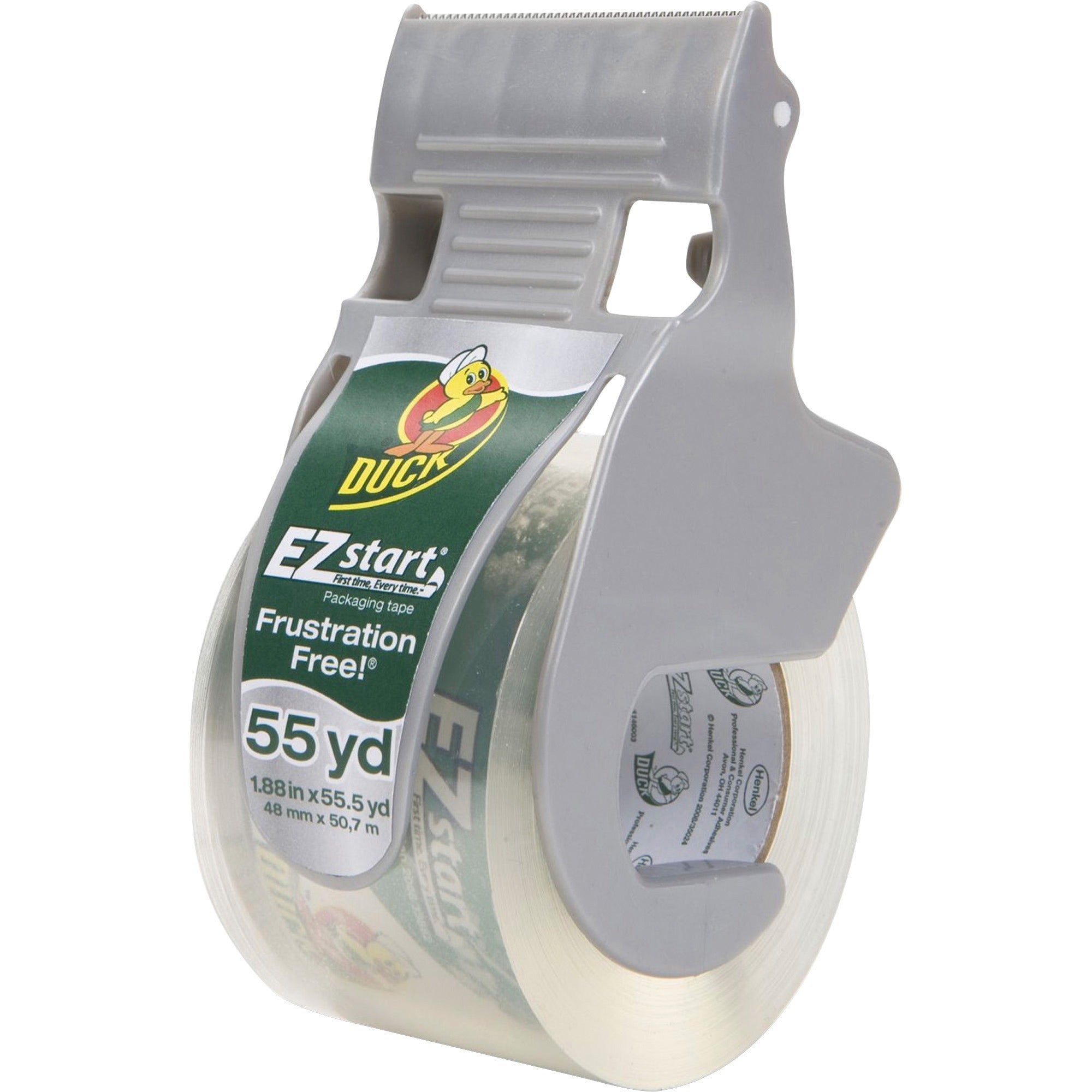 EZ Start Premium Packaging Tape with Dispenser, 1.5" Core, 1.88" x 55.5 yds, Clear