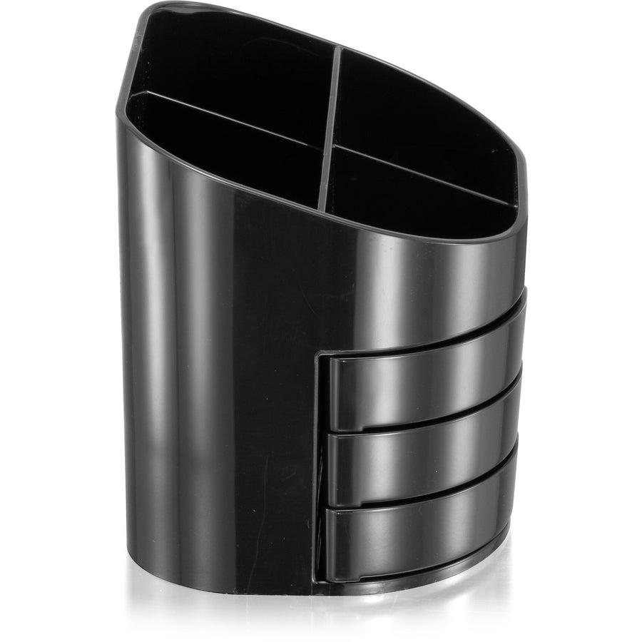 Double Supply Organizer, 11-Compartments, 6 Drawers, Plastic, 6.5 x 4.75 x 5.75, Black