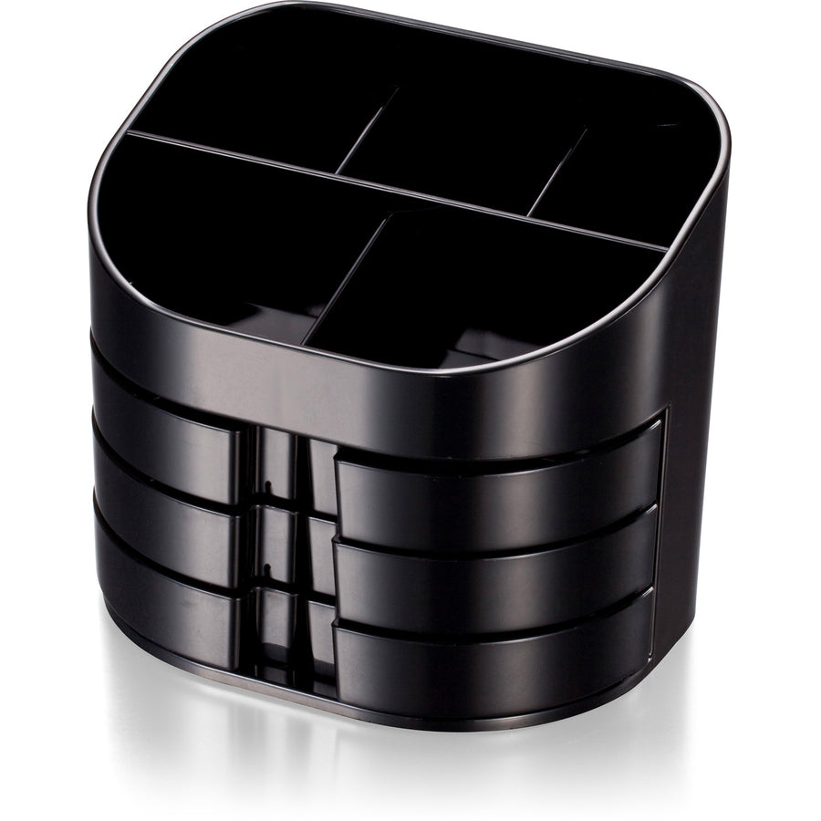 Double Supply Organizer, 11-Compartments, 6 Drawers, Plastic, 6.5 x 4.75 x 5.75, Black