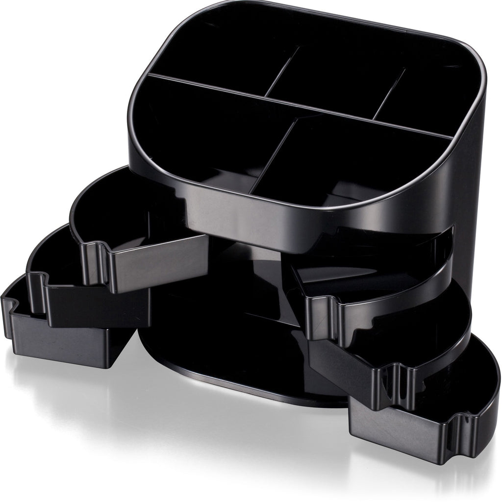 Double Supply Organizer, 11-Compartments, 6 Drawers, Plastic, 6.5 x 4.75 x 5.75, Black