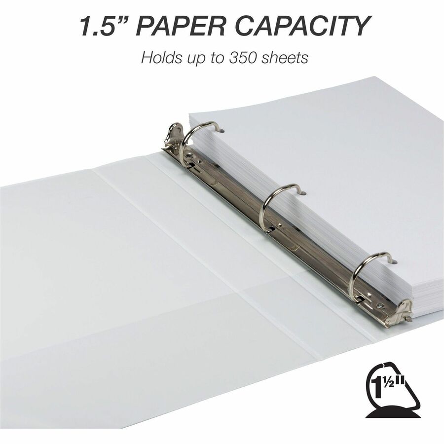 Earth's Choice Plant-Based D-Ring View Binder, 3 Rings, 1.5" Capacity, 11 x 8.5, White