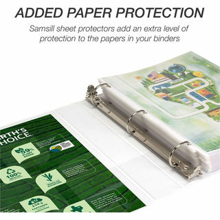 Earth's Choice Plant-Based D-Ring View Binder, 3 Rings, 1.5" Capacity, 11 x 8.5, White