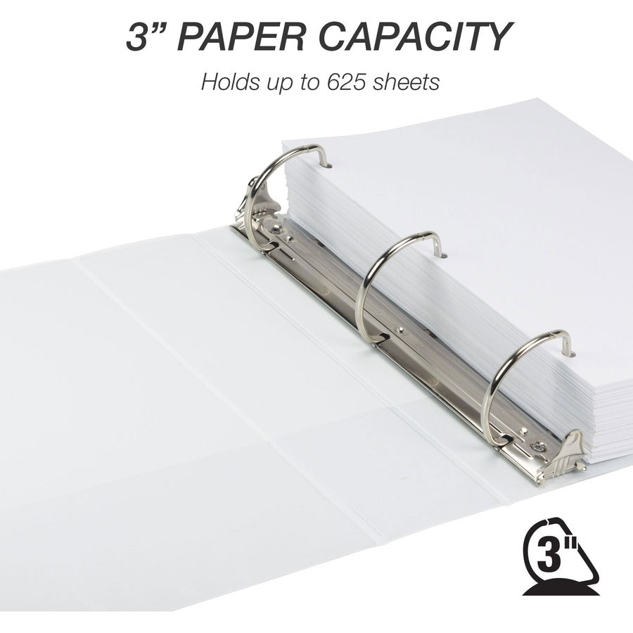 Earth's Choice Plant-Based D-Ring View Binder, 3 Rings, 3" Capacity, 11 x 8.5, White