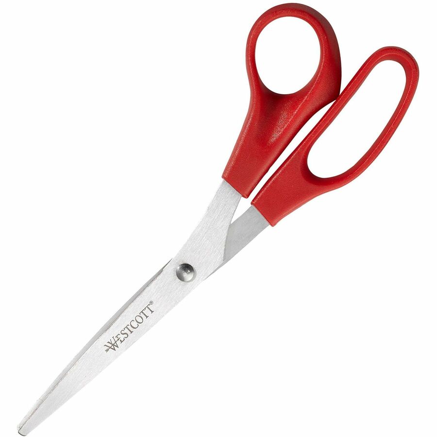 Westcott 8" All Purpose Straight Scissors - 8" Overall Length - Straight-left/right - Stainless Steel - Assorted - 3 / Pack - 6