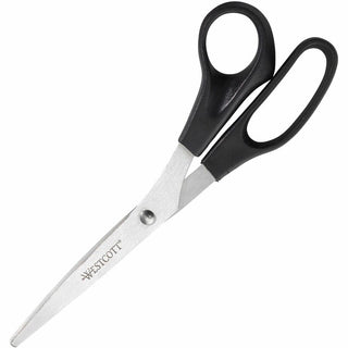 Westcott 8" All Purpose Straight Scissors - 8" Overall Length - Straight-left/right - Stainless Steel - Assorted - 3 / Pack