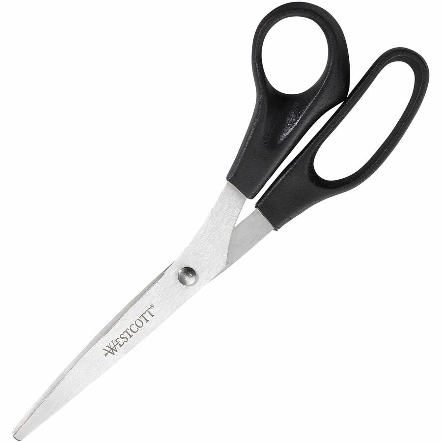 Westcott 8" All Purpose Straight Scissors - 8" Overall Length - Straight-left/right - Stainless Steel - Assorted - 3 / Pack