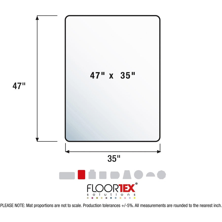 Ultimat Polycarbonate Rectangular Chair Mat for Carpets over 1/2" - 35" x 47" - Clear Rectangular Polycarbonate Chair Mat For Carpets - 47" L x 35" W x 0.11" D - 5