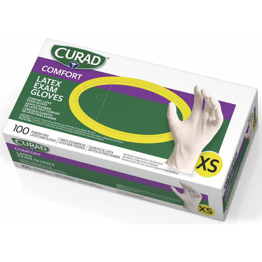 curad-powder-free-latex-exam-gloves-x-small-size-white-textured-for-healthcare-working-100-box_miicur8103 - 1