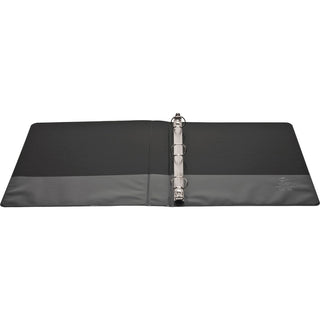 Business Source Round-ring View Binder - 1" Binder Capacity - Letter - 8 1/2" x 11" Sheet Size - 225 Sheet Capacity - Round Ring Fastener(s) - 2 Internal Pocket(s) - Polypropylene, Chipboard - Black - Wrinkle-free, Gap-free Ring, Clear Overlay, Non L
