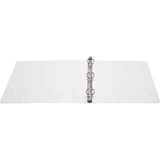Business Source Round-ring View Binder - 1" Binder Capacity - Letter - 8 1/2" x 11" Sheet Size - 225 Sheet Capacity - Round Ring Fastener(s) - 2 Internal Pocket(s) - Polypropylene, Chipboard - White - Wrinkle-free, Gap-free Ring, Clear Overlay, Non L