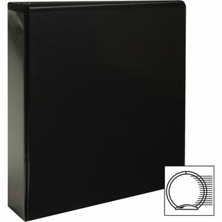 Business Source Round-ring View Binder - 2" Binder Capacity - Letter - 8 1/2" x 11" Sheet Size - 475 Sheet Capacity - Round Ring Fastener(s) - 2 Internal Pocket(s) - Polypropylene, Chipboard - Black - Wrinkle-free, Gap-free Ring, Clear Overlay, Non L