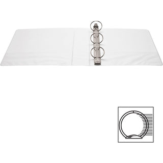 Business Source Round-ring View Binder - 2" Binder Capacity - Letter - 8 1/2" x 11" Sheet Size - 475 Sheet Capacity - Round Ring Fastener(s) - 2 Internal Pocket(s) - Polypropylene, Chipboard - White - Wrinkle-free, Gap-free Ring, Clear Overlay, Non L