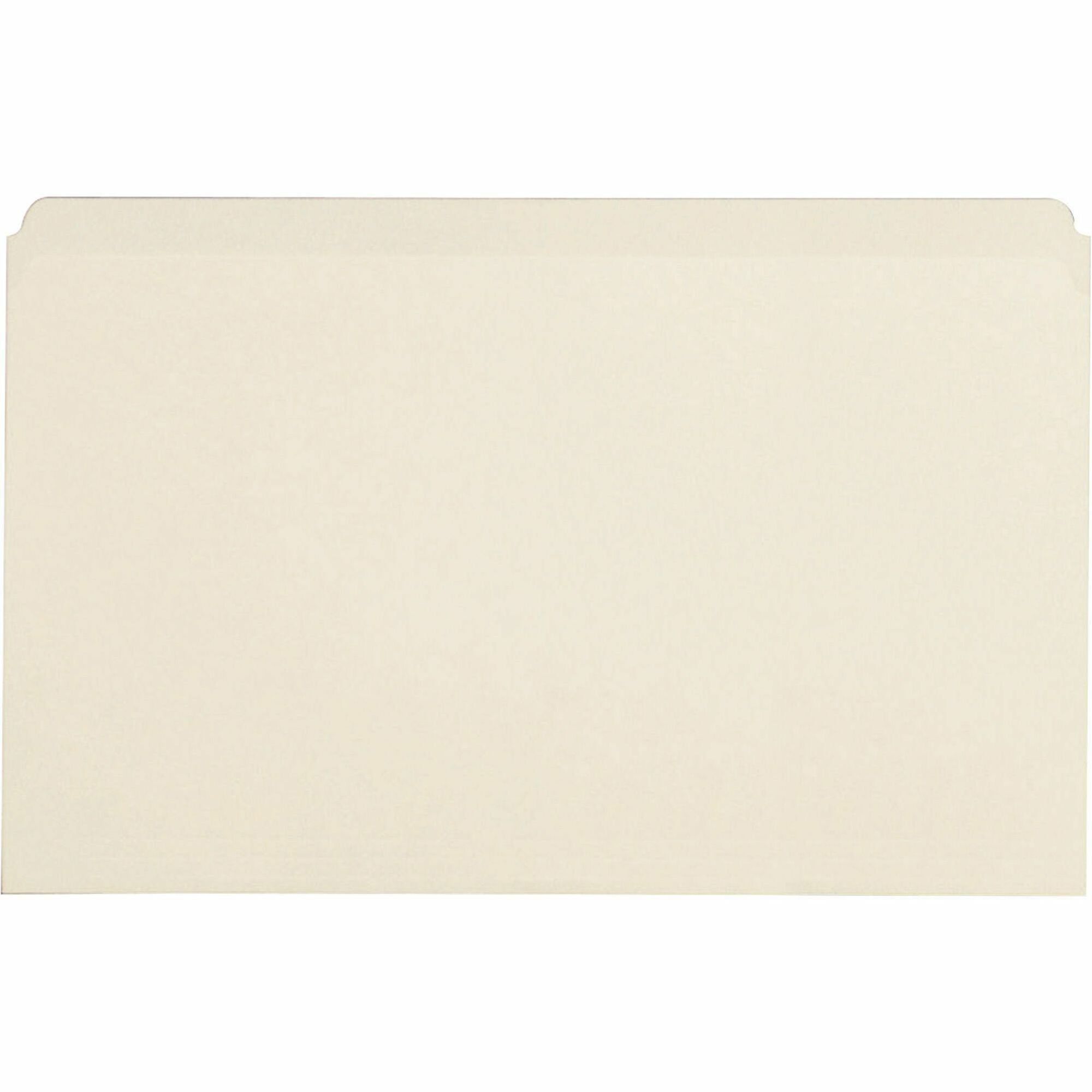 Business Source Straight Tab Cut Legal Recycled Top Tab File Folder - 8 1/2" x 14" - Manila - Manila - 10% Recycled - 100 / Box