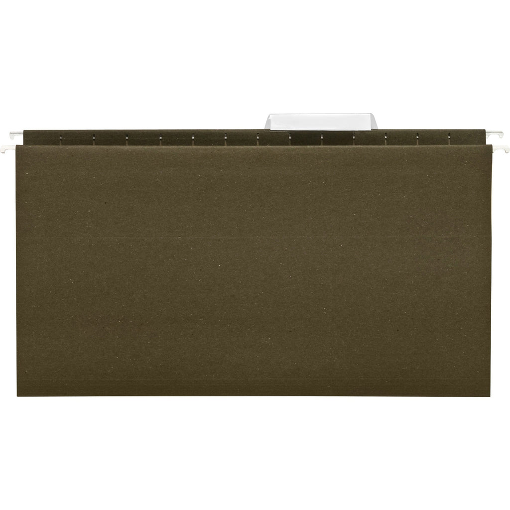 Business Source 1/3 Tab Cut Legal Recycled Hanging Folder - 8 1/2" x 14" - Poly - Green - 100% Recycled - 25 / Box