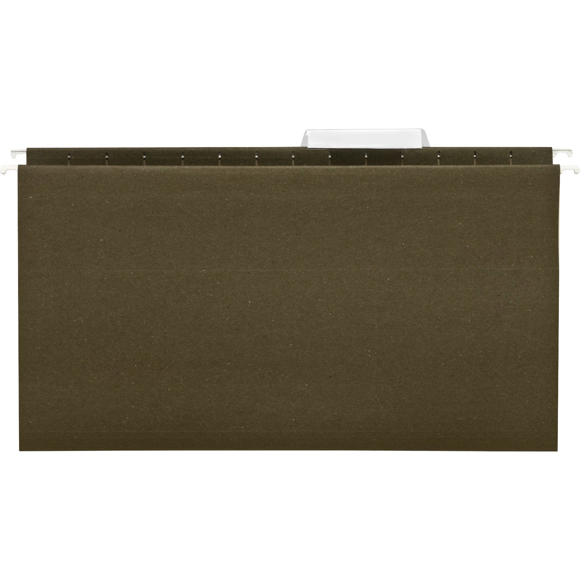 Business Source 1/3 Tab Cut Legal Recycled Hanging Folder - 8 1/2" x 14" - Poly - Green - 100% Recycled - 25 / Box