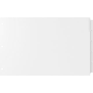 EasyFit 5-Tab Legal Size Index Dividers - 5 x Divider(s) - 5 Tab(s) - 5 Tab(s)/Set - 8.5" Divider Width x 14" Divider Length - Legal - 3 Hole Punched - White Divider - Clear Plastic Tab(s) - Recycled - Hole Reinforcement, Punched - 5 / Set - 
