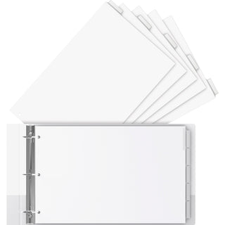 EasyFit 5-Tab Legal Size Index Dividers - 5 x Divider(s) - 5 Tab(s) - 5 Tab(s)/Set - 8.5" Divider Width x 14" Divider Length - Legal - 3 Hole Punched - White Divider - Clear Plastic Tab(s) - Recycled - Hole Reinforcement, Punched - 5 / Set - 