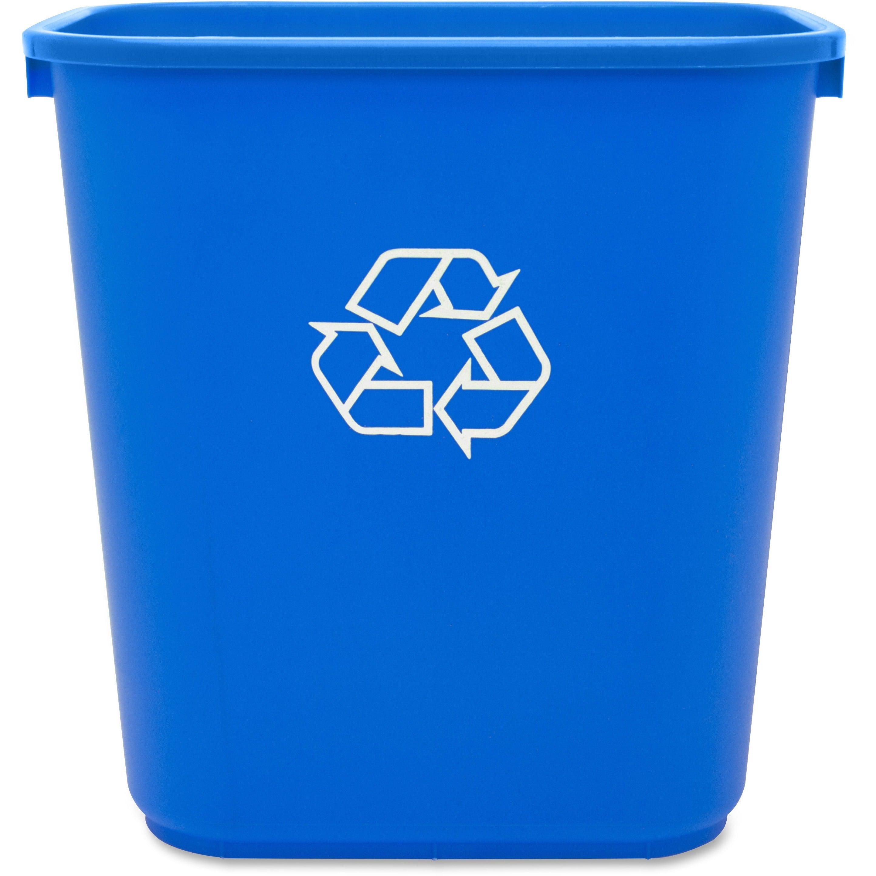 Genuine Joe 28-1/2 Quart Recycle Wastebasket - 7.13 gal Capacity - Rectangular - 15" Height x 14.5" Width x 10.5" Depth - Blue, White - 1 Each - 