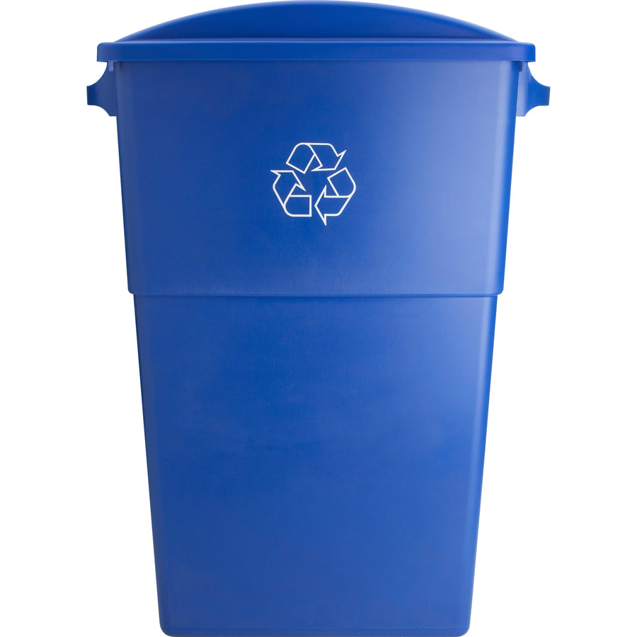 Genuine Joe 23 Gallon Recycling Container - 23 gal Capacity - Rectangular - 30" Height x 22.5" Width x 11" Depth - Blue, White - 1 Each - 