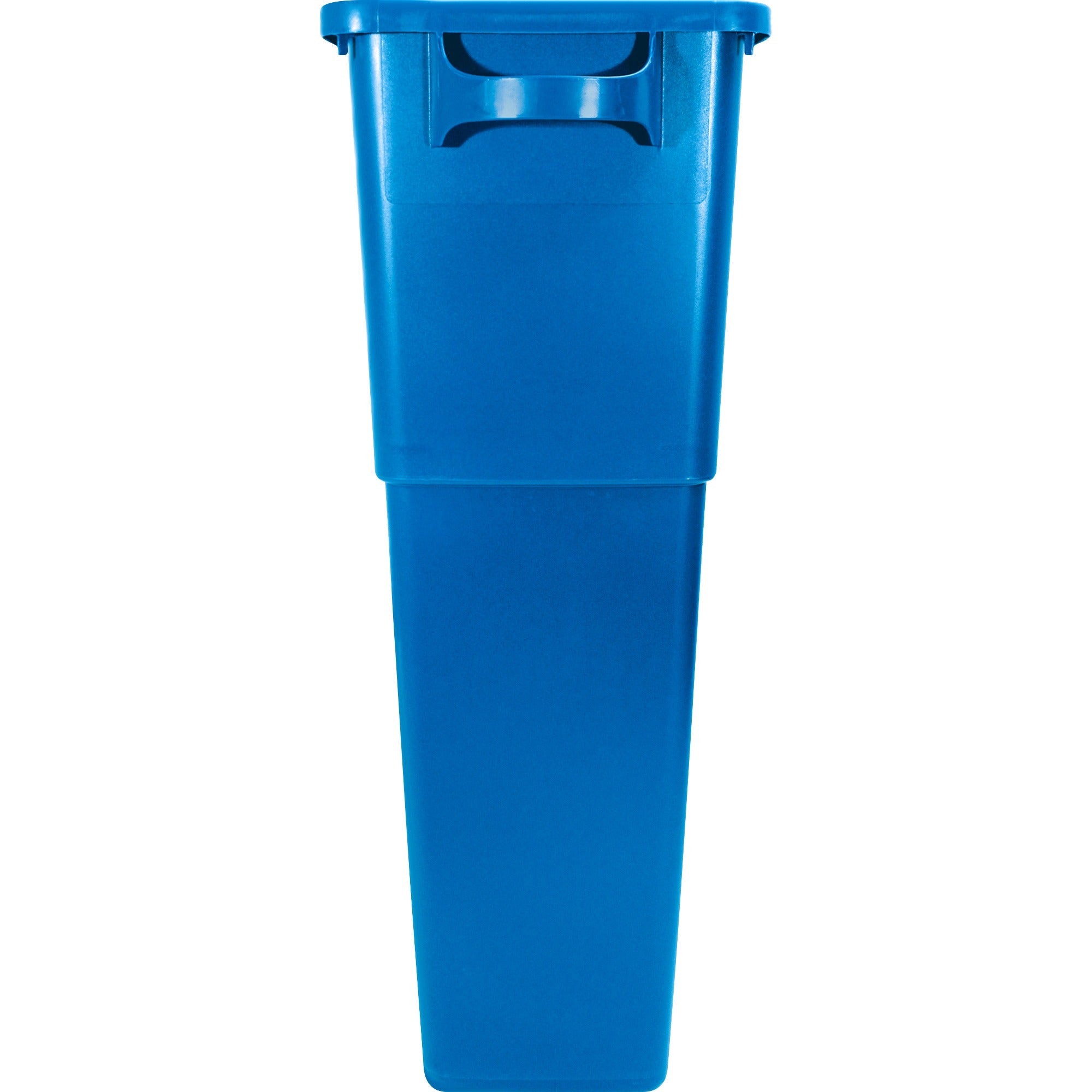 Genuine Joe 23 Gallon Recycling Container - 23 gal Capacity - Rectangular - 30" Height x 22.5" Width x 11" Depth - Blue, White - 1 Each - 