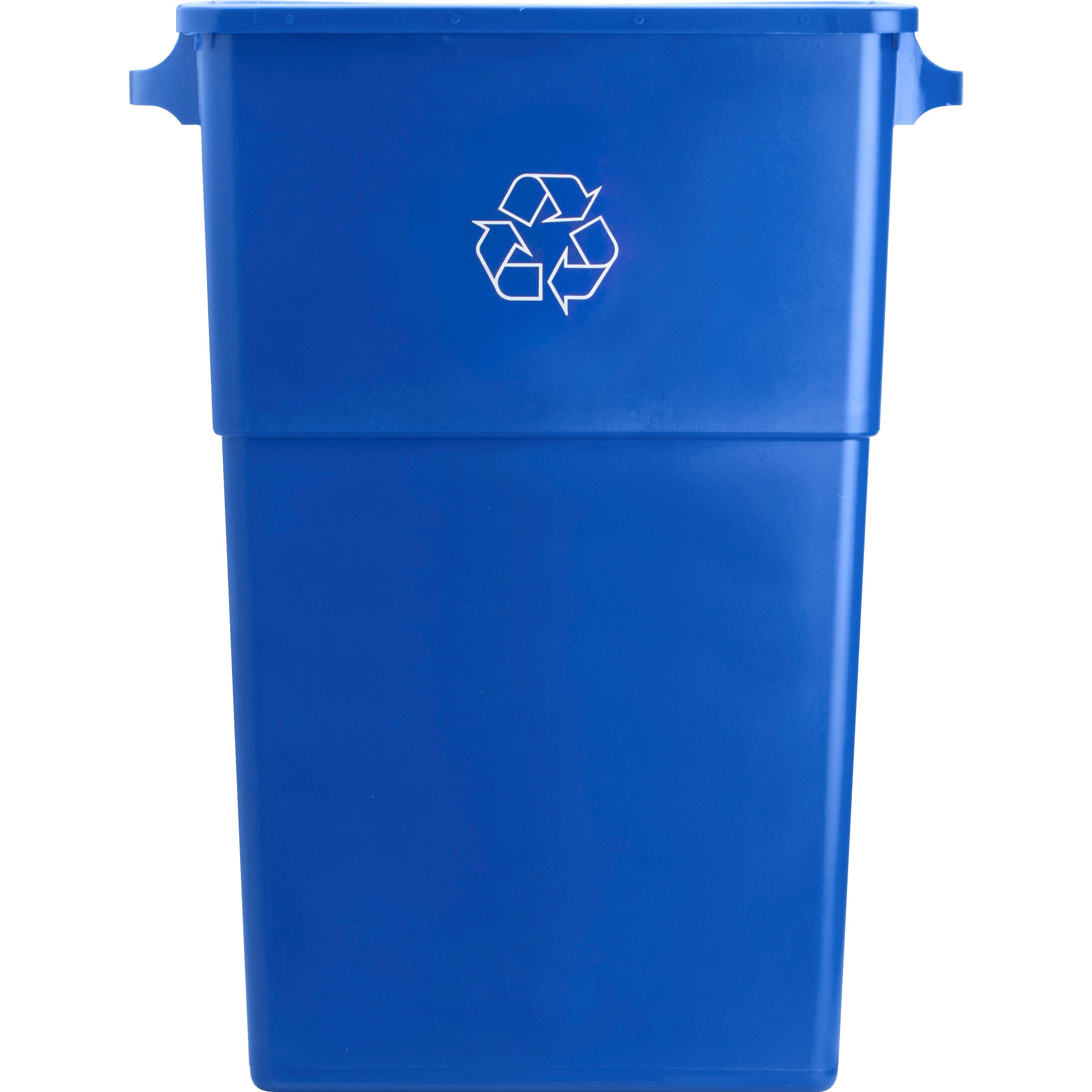Genuine Joe 23 Gallon Recycling Container - 23 gal Capacity - Rectangular - 30" Height x 22.5" Width x 11" Depth - Blue, White - 1 Each - 