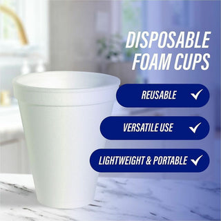 Genuine Joe 8 oz Hot/Cold Foam Cups - 50.0 / Pack - 20 / Carton - White - Foam - Hot Drink, Cold Drink