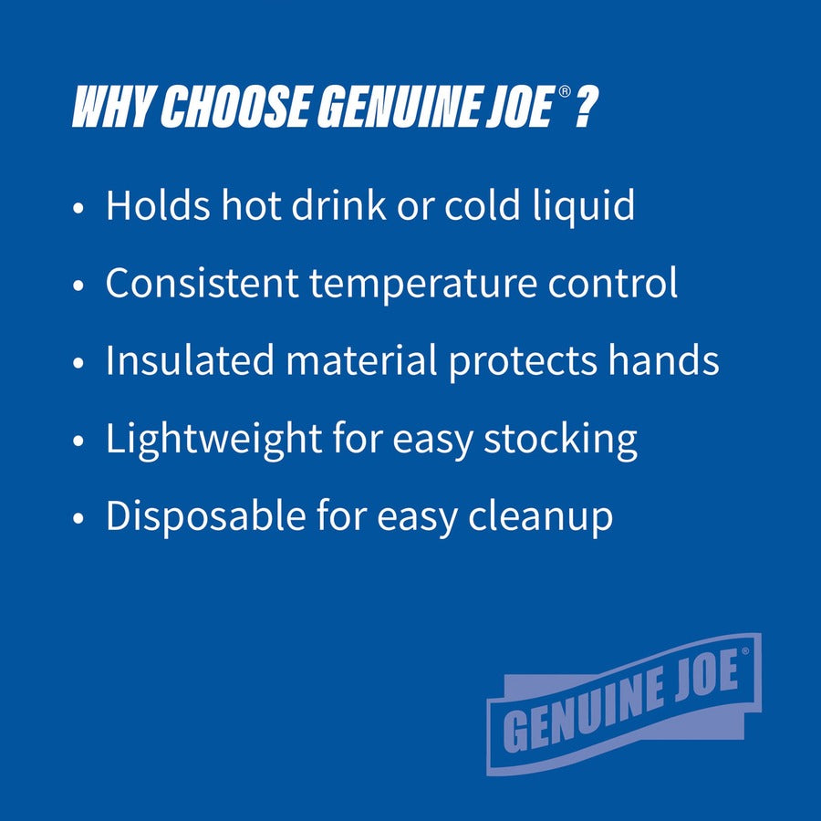 Genuine Joe 16 oz Hot/Cold Foam Cups - 25 / Pack - 20 / Carton - White - Foam - Hot Drink, Cold Drink - 