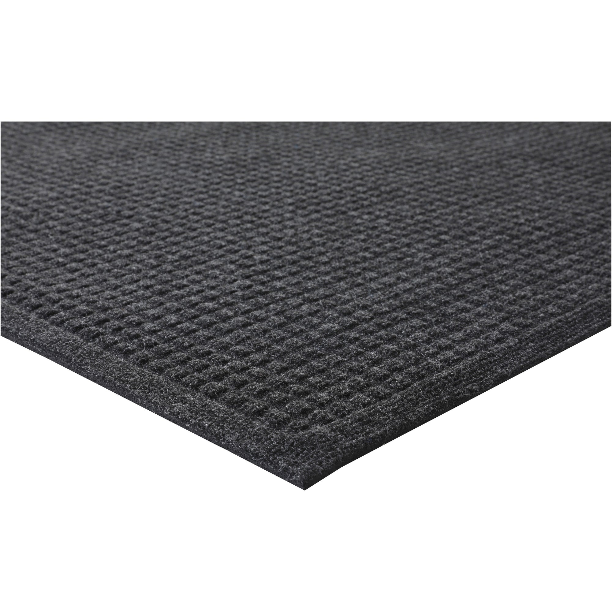 Genuine Joe EcoGuard Indoor Wiper Floor Mats - Indoor - 72" Length x 48" Width - Plastic, Rubber - Charcoal Gray - 1Each