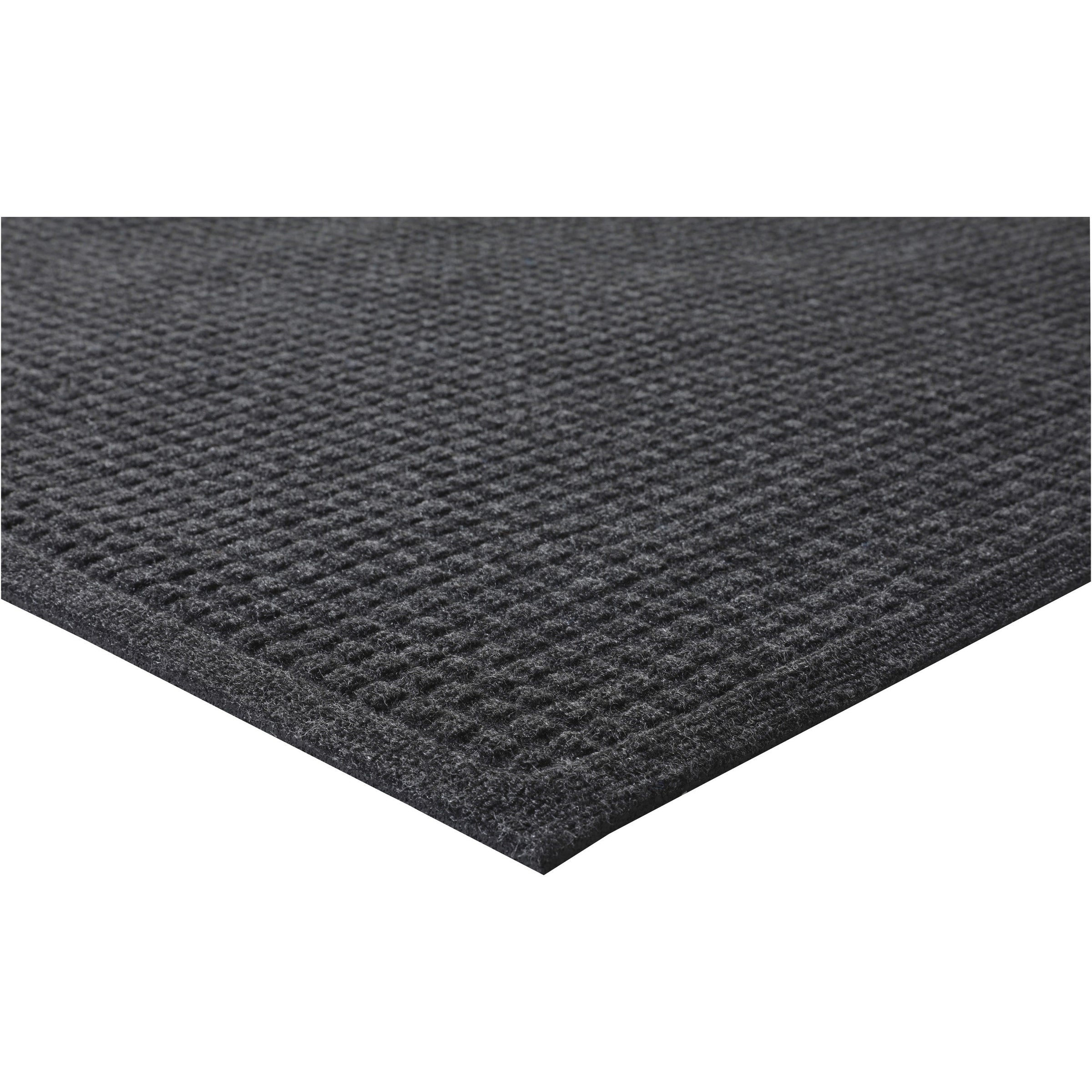 Genuine Joe EcoGuard Indoor Wiper Floor Mats - Indoor - 72" Length x 48" Width - Plastic, Rubber - Charcoal Gray - 1Each