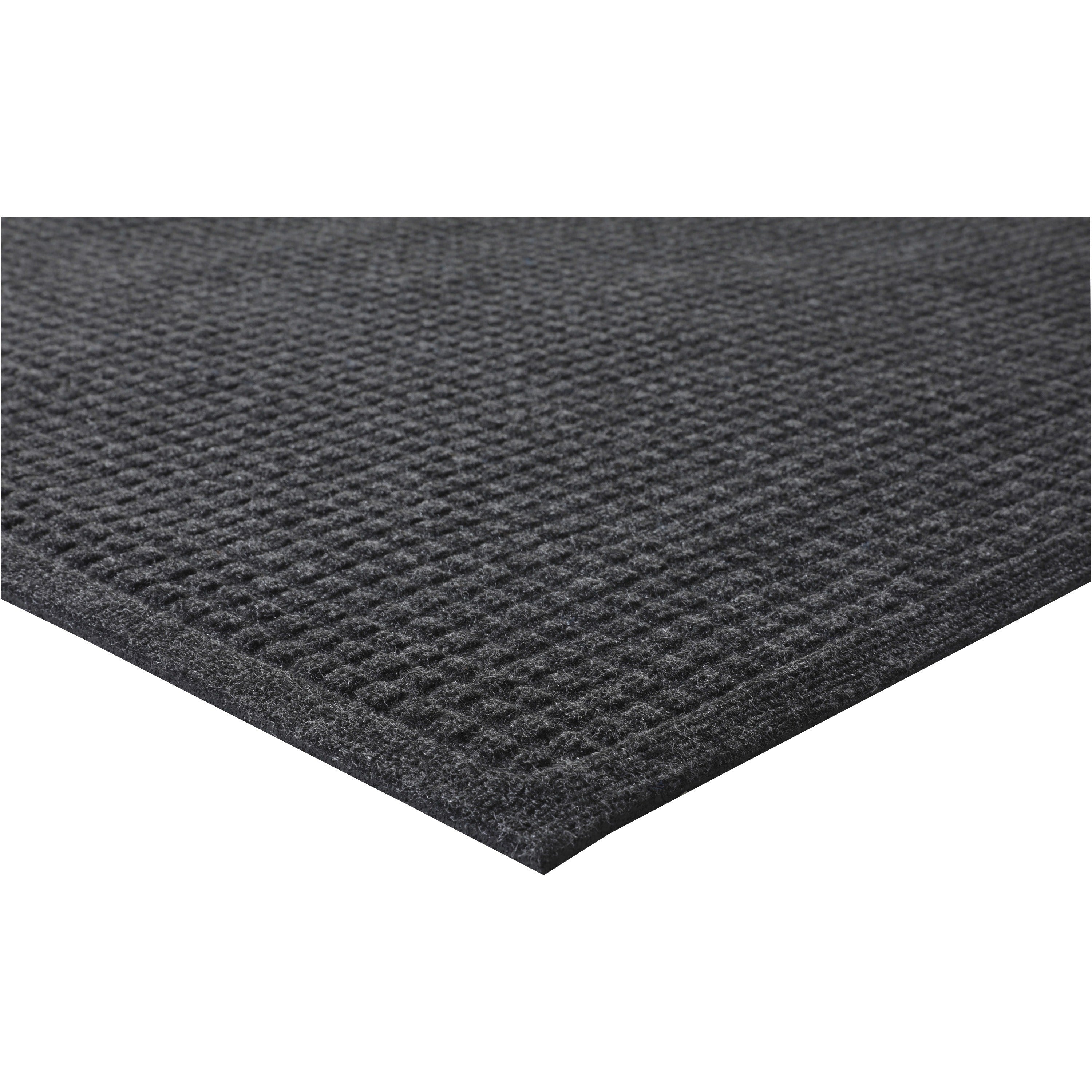 Genuine Joe EcoGuard Indoor Wiper Floor Mats - Indoor - 72" Length x 48" Width - Plastic, Rubber - Charcoal Gray - 1Each