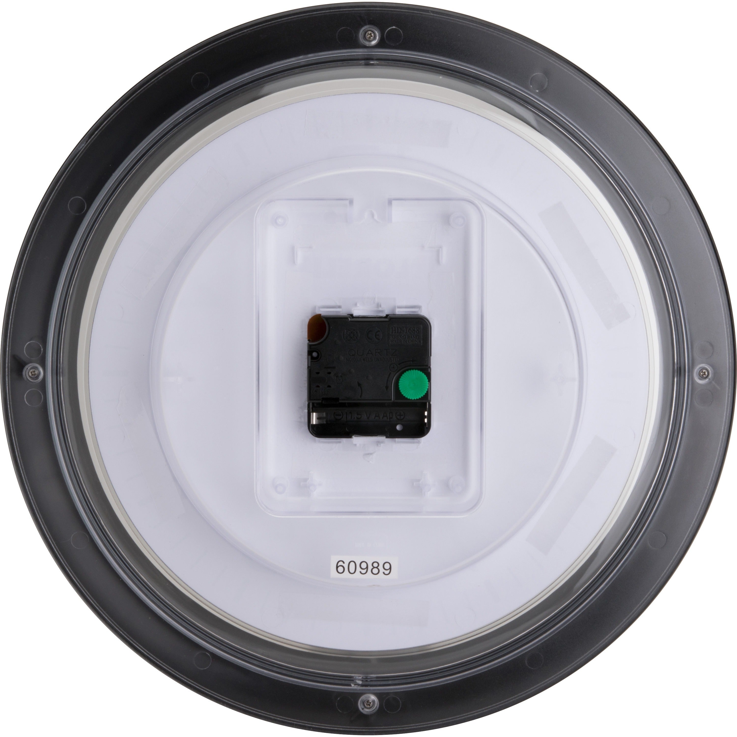 Lorell 13-1/4" Round Wall Clock - Analog - Quartz - White Main Dial - Black/Plastic Case - 