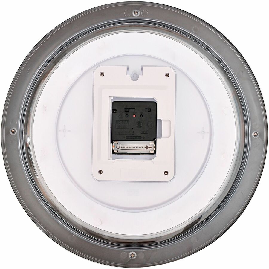 Lorell 13-1/4" Radio-Controlled Wall Clock - Analog - Quartz - White Main Dial - Black/Plastic Case