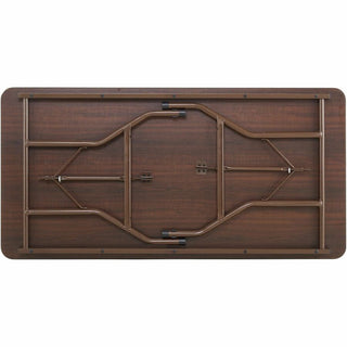 Lorell Economy Folding Table - For - Table TopMelamine Rectangle Top - 500 lb Capacity - 60" Table Top Length x 30" Table Top Width x 0.63" Table Top Thickness - 29" Height - Mahogany - 1 Each