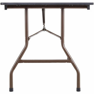 Lorell Economy Folding Table - For - Table TopMelamine Rectangle Top - 500 lb Capacity - 72" Table Top Length x 30" Table Top Width x 0.63" Table Top Thickness - 29" Height - Mahogany - 1 Each
