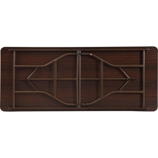 Lorell Economy Folding Table - For - Table TopMelamine Rectangle Top - 500 lb Capacity - 72" Table Top Length x 30" Table Top Width x 0.63" Table Top Thickness - 29" Height - Mahogany - 1 Each
